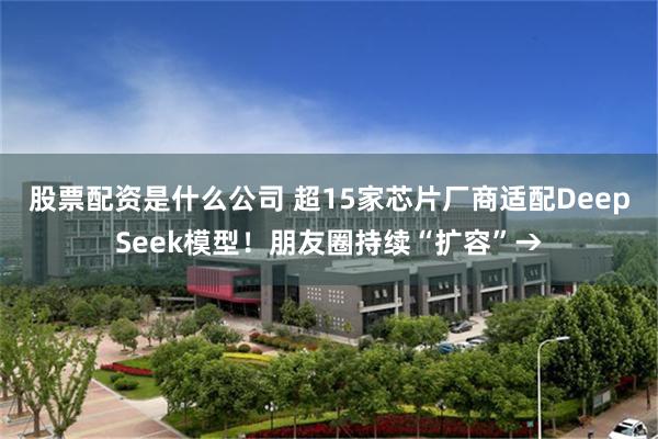 股票配资是什么公司 超15家芯片厂商适配DeepSeek模型！朋友圈持续“扩容”→